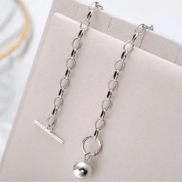 20” NEW 925 STERLING SILVER ROUND BEAD NECKLACE, NICE NECKLACE, CUTE NECKLACE - Picture 3 of 6